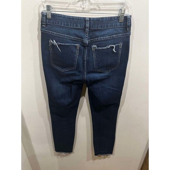 Harper Jeans Women's Size 28 Blue Mid Rise Skinny Denim Distressed Frayed - Picture 2 of 8